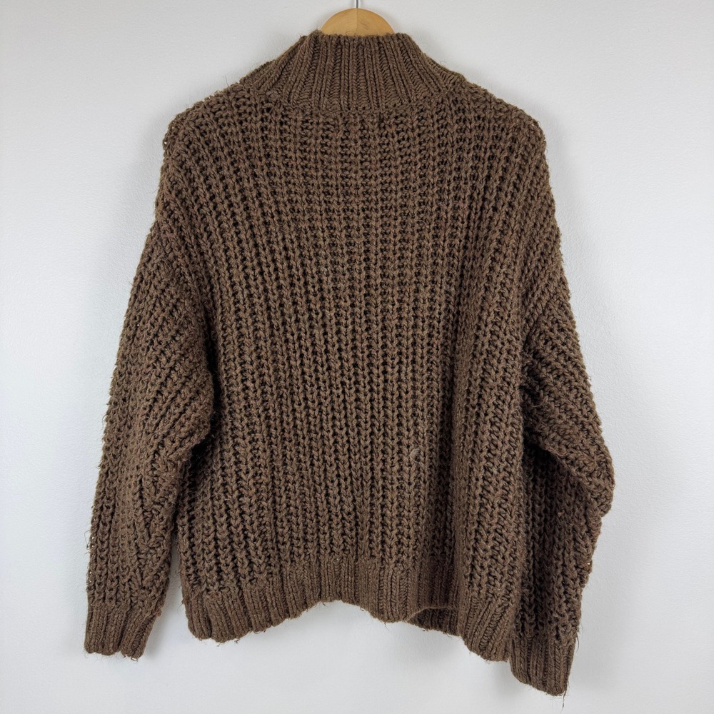 Universal Thread Chunky Brown Cable Knit Mock Nec… - image 3